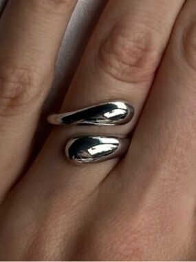 925 Sterling Silver Wave Sculptured Adjustable Ring